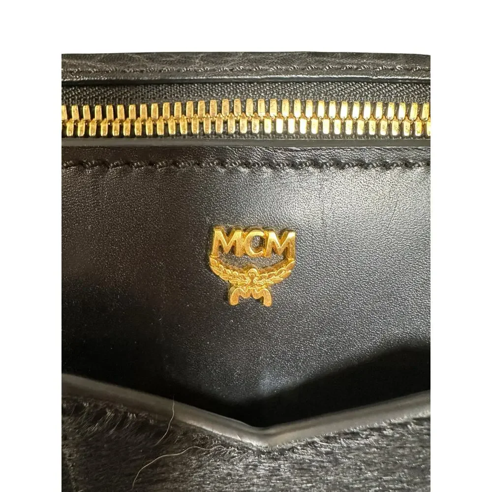 MCM Black Leather & Pony Hair Travel Bag – Made in Italy – Excellent Condition